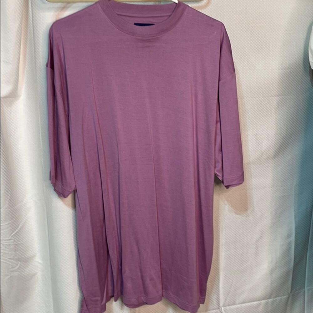 Paul Frederick xl purple silk cotton t euc